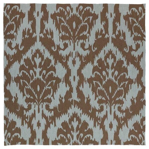 Kaleen Habitat Sea Spray Mocha 6 ft. x 6 ft. Indoor/Outdoor Square Area Rug