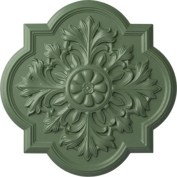 Ekena Millwork 20" x 1-3/4" Bonetti Urethane Ceiling (Fits Canopies upto 5-1/8"), Hand-Painted Athenian Green