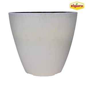 16 in. Osborn Large Beige Resin Planter (16 in. D x 14 in. H) with Drainage Hole