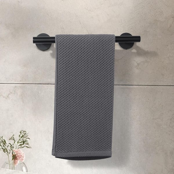 12 in. Wall Mounted Towel Bar Hardware Accessory in Matte Black