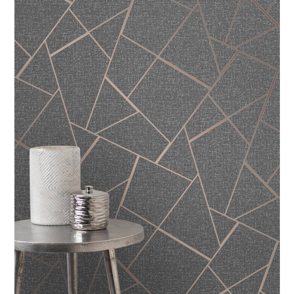 Quartz Copper Geometric Distressed Wallpaper Roll