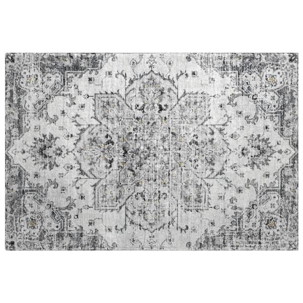 Dream Shag Premium Machine Washable Abstract ADS93 Fog 2 ft. x 3 ft. Accent Rug