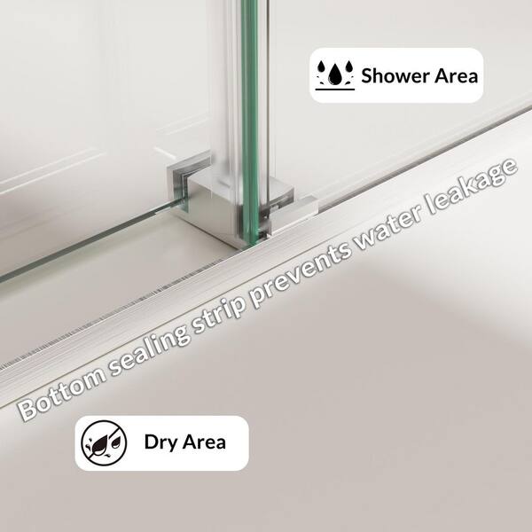 SHAAMA 72 in. W x 80 in. H Double Sliding Frameless Shower Door in
