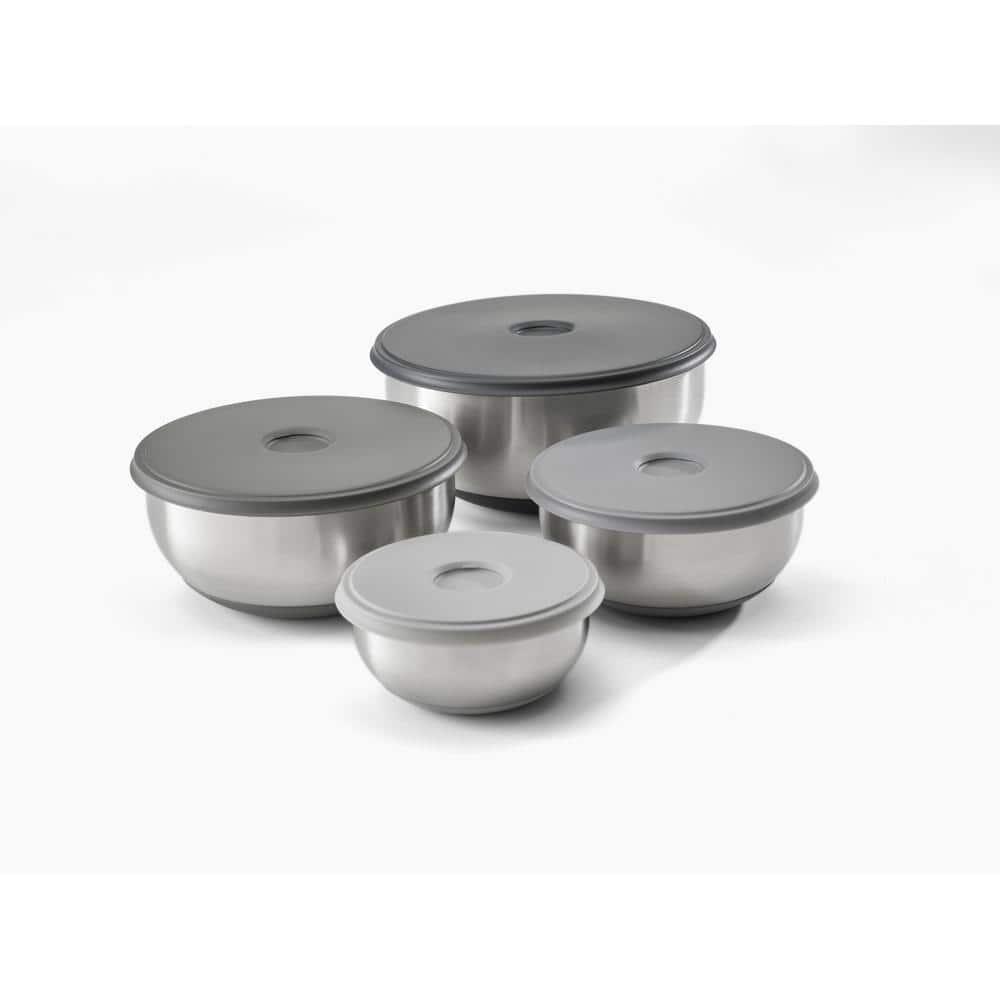 Kook Kitchen Bowl Set with Lids, 50/28/16/9 oz, Navy