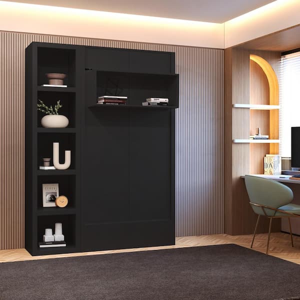 Oakland Living Easy-Lift Black Wood Frame Twin Murphy Bed with