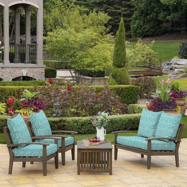 ARDEN Outdoor Deep Seat Cushion Set, 24 in. x 24 in., Turquoise