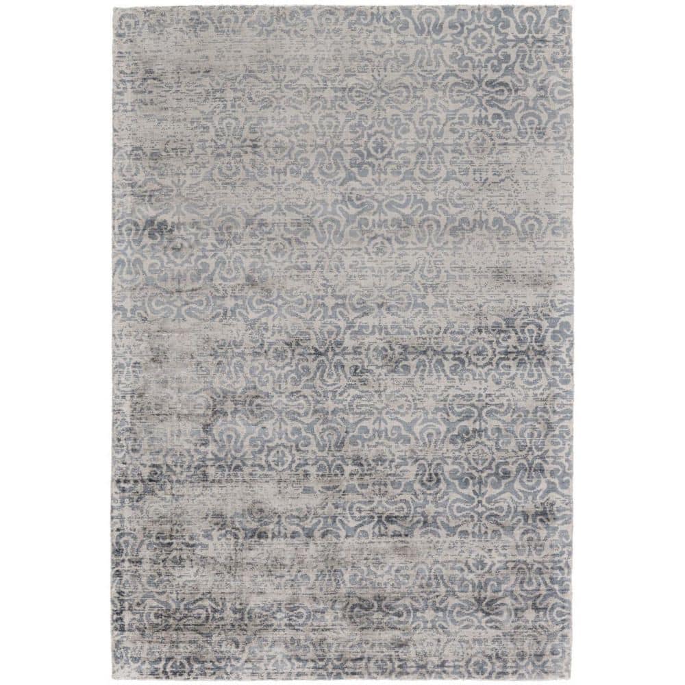 HomeRoots 5 ft. x 8 ft. Gray, Ivory Abstract Area Rug 2000511328 - The ...