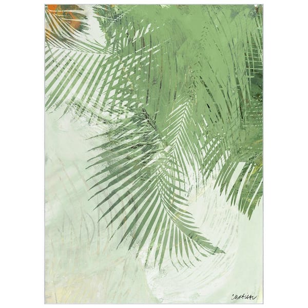 Empire Art Direct Green 8 ft. x 10 ft. Deco Organic Bouquet I Washable Leaf Art Area Rug