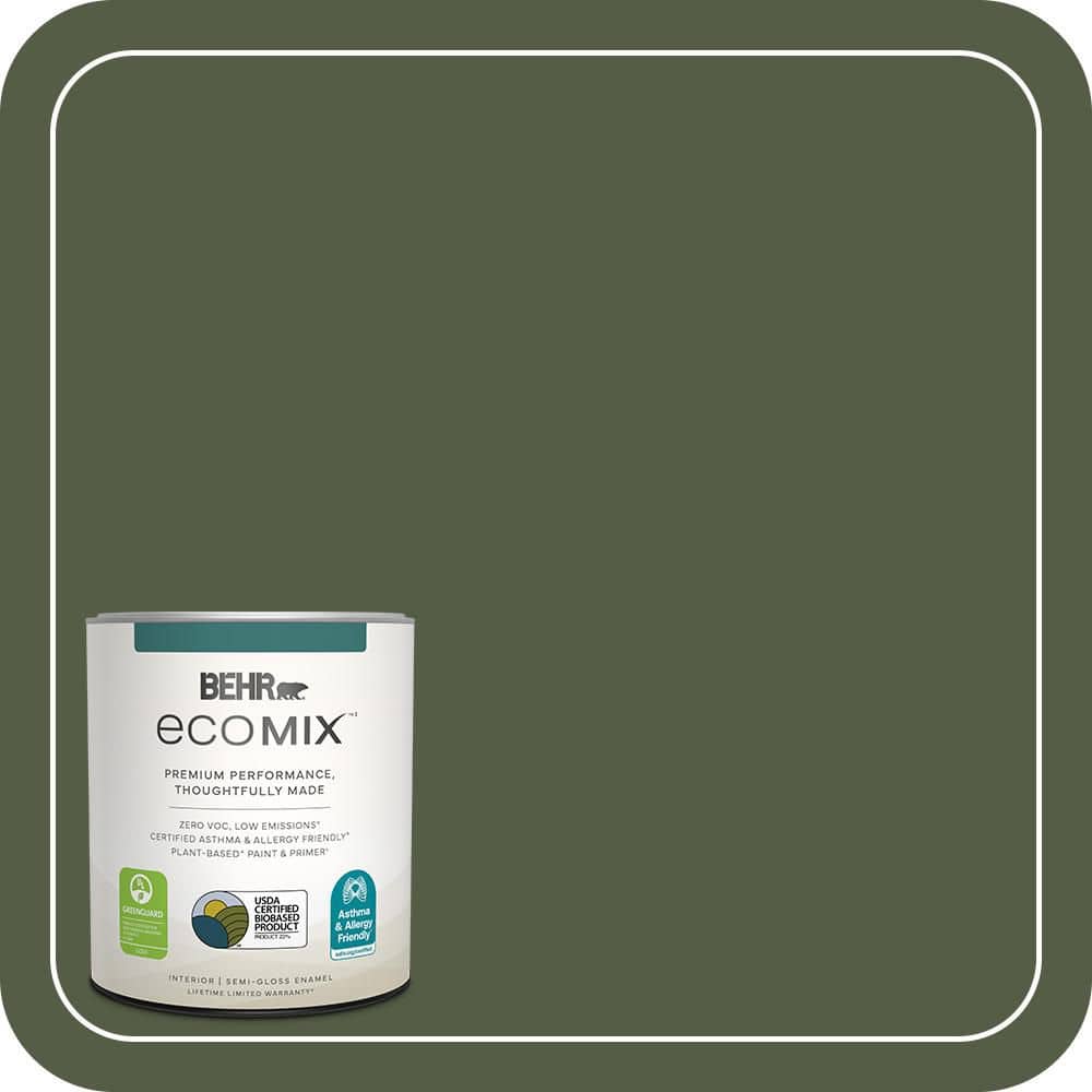 Paint Ridges BEHR ECOMIX 1 qt. #420F-7 Forest Ridge Semi-Gloss Enamel Plant-Based ...
