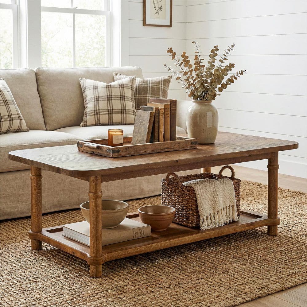 TRIBESIGNS WAY TO ORIGIN Calvin 47 in. Brown Rectangle Solid Wood