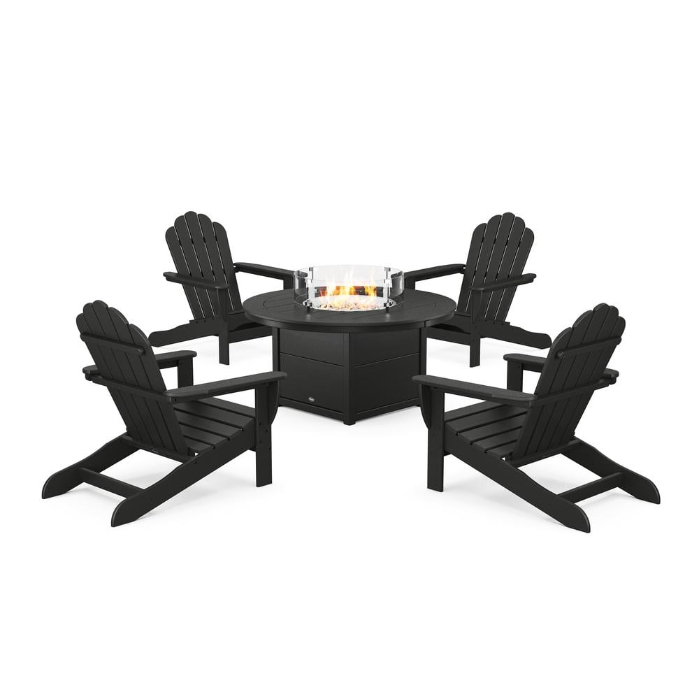 Monterey Bay Charcoal Black 5-Pieces Plastic Oversized Adirondack Patio Fire Pit Set price history on PriceWatchPro