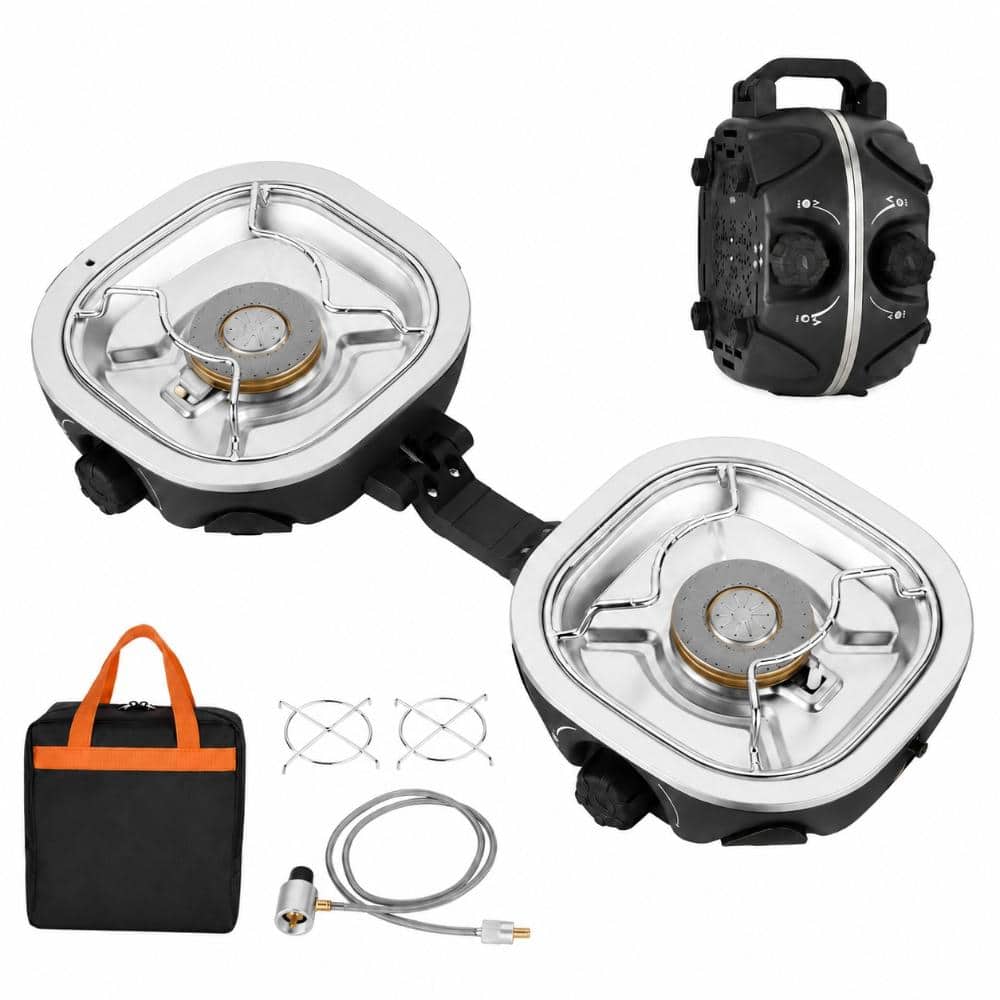 Compact Portable 2-Burner Propane Camping Stove with 20,000 BTUs, Precision Flame Control, Removable Pot Stands, and Ca price history on PriceWatchPro