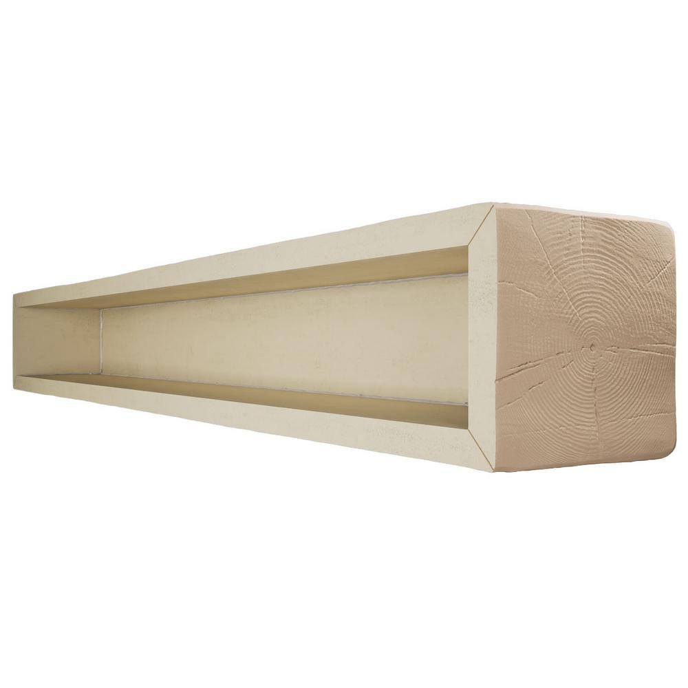 4"W x 4"H x 8'L Sandblasted Faux Wood U-Beam in Factory Prepped Finish