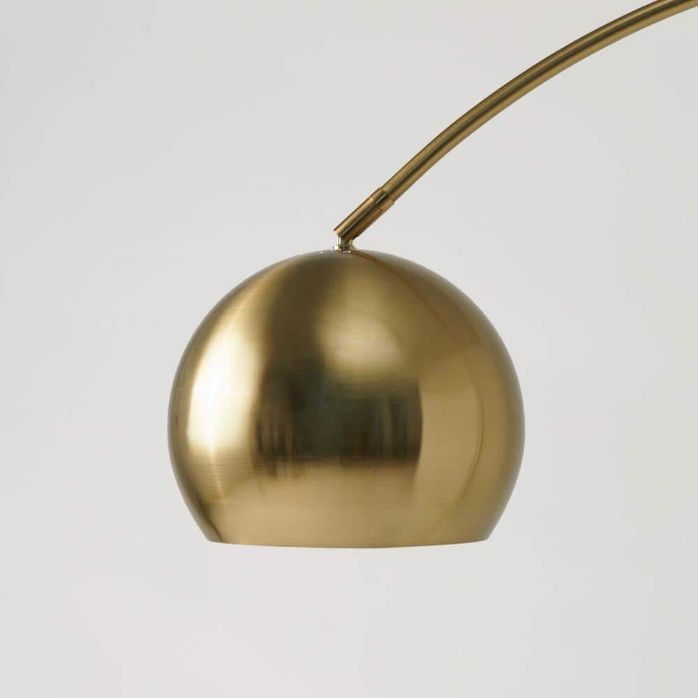 Adjustable Brass Arc Floor Lamp with Marble Base