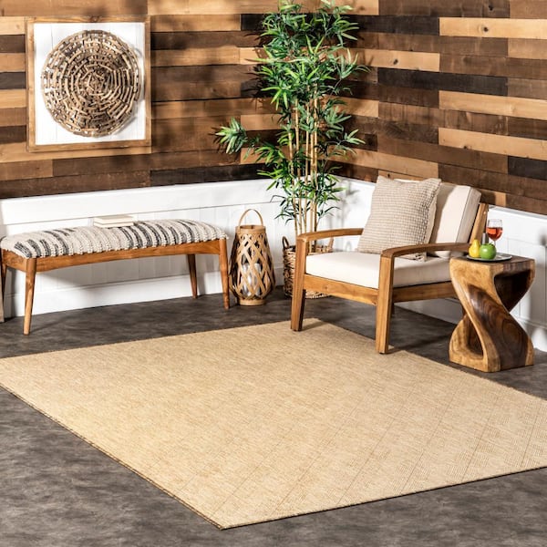 Ray Diamond Natural 13 ft. x 15 ft. Indoor/Outdoor Area Rug