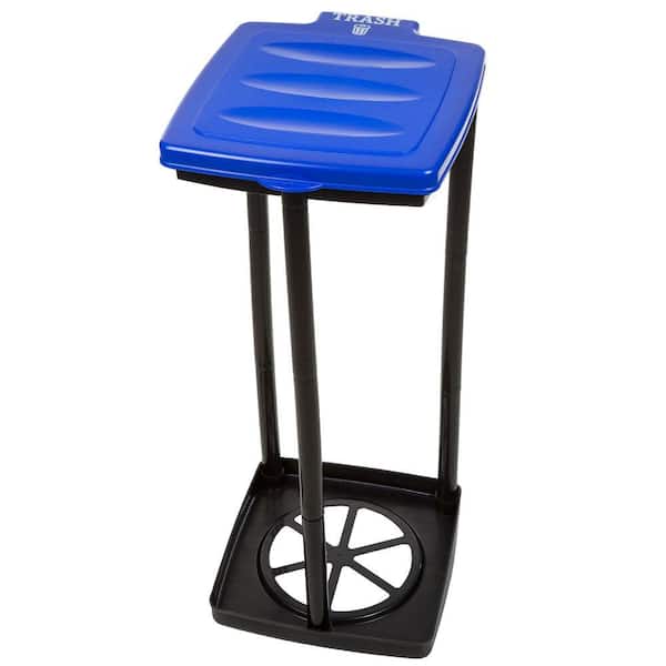 13 Gal. Blue Portable Garbage Trash Bag Holder