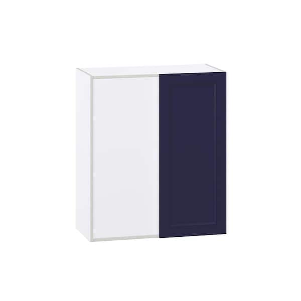 Laramie 30 in. W x 35 in. H x 14 in. D Assembled Wall Blindcorner Right Kitchen Cabinet in Painted Blue