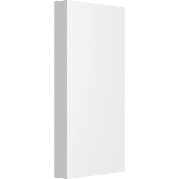 Ekena Millwork 1/2 in. x 2-1/2 in. x 5 in. PVC Standard Foster Plinth block Moulding with Square Edge