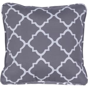 Lattice Grey Indoor or Outdoor Throw Pillow