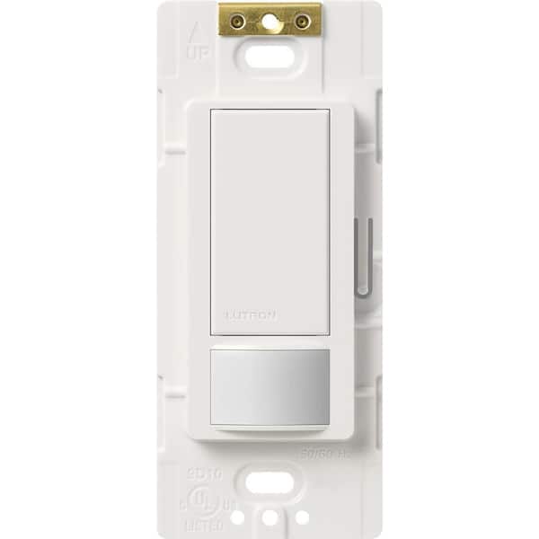Lutron Maestro Vacancy-Only Sensor Switch, 2 Amp/Single-Pole, No Neutral Required, Snow (MS-VPS2-SW)