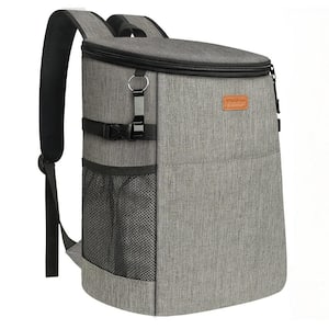 18 qt. Waterproof Camping Cooler Backpack Insulated Leak Proof Lunch Cooler Bag for Work Beach and Picnic Gray