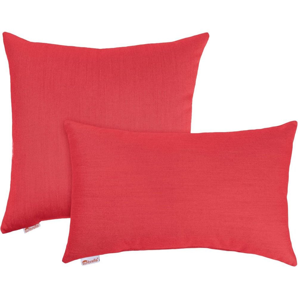 Sunbrella Knife Edge Outdoor Filled Throw Pillow - Set of 2, One 20 in. and One 13 in. x 20 in. Cherry Red price history on PriceWatchPro