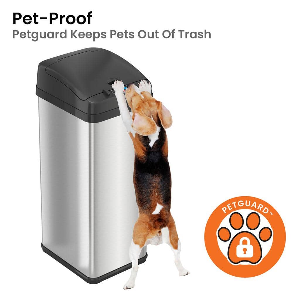 Touchless Stainless Steel 13 Gallon Motion Sensor Trash Can