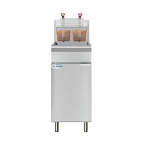 Commercial 23.8 qt. Natural Gas 50 lbs. Floor Standing Fryer, 120,000 BTU, ETL Listed in Stainless-Steel