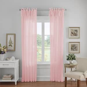 Elrene White Floral Tab Top Sheer Curtain - 52 in. W x 95 in. L ...