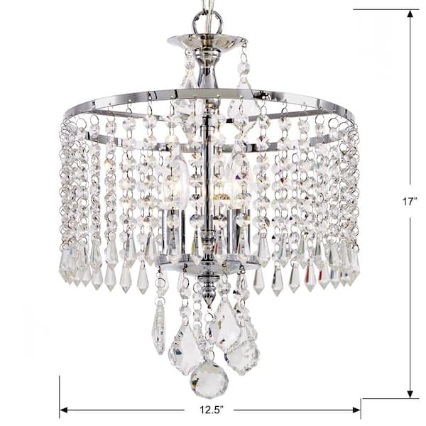 Home Decorators Collection Calisitti 3 Light Polished Chrome Mini Chandelier With K9 Hanging Crystals Hd 1144 I - Home Decorators Collection 3 Light Mini Chandelier