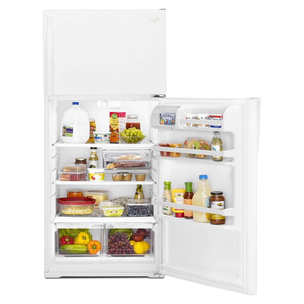 White Freestanding Top Freezer Refrigerator with Ice Maker