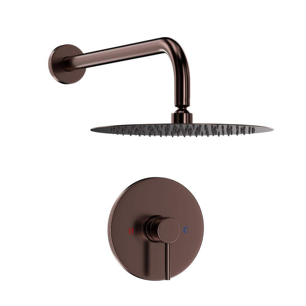 Aosspy 1-Spray Patterns with 1.5 GPM 10 in. Wall Mount Round Ceiling Fixed Shower Head in Oil Rubbed Bronze