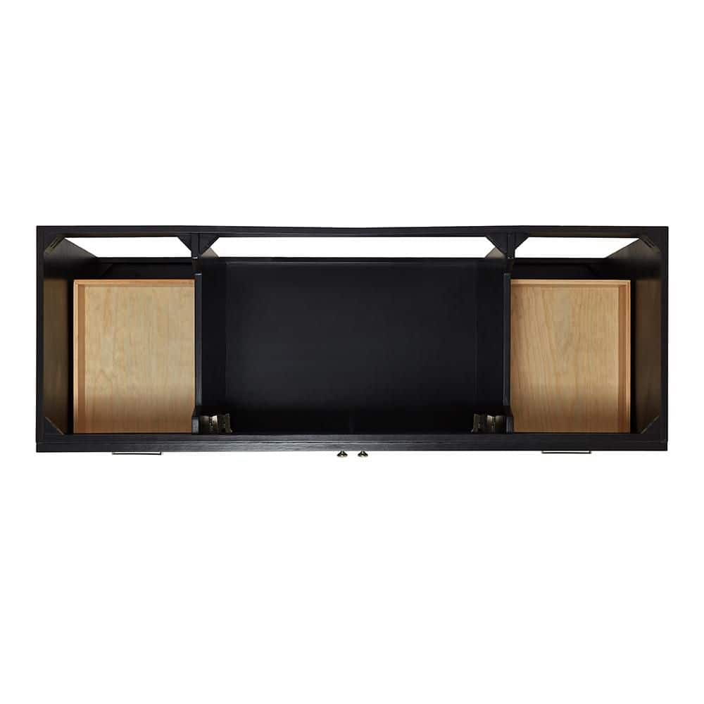 Hamlet 60" Black Solid Wood Freestanding Bathroom Vanity Cabinet