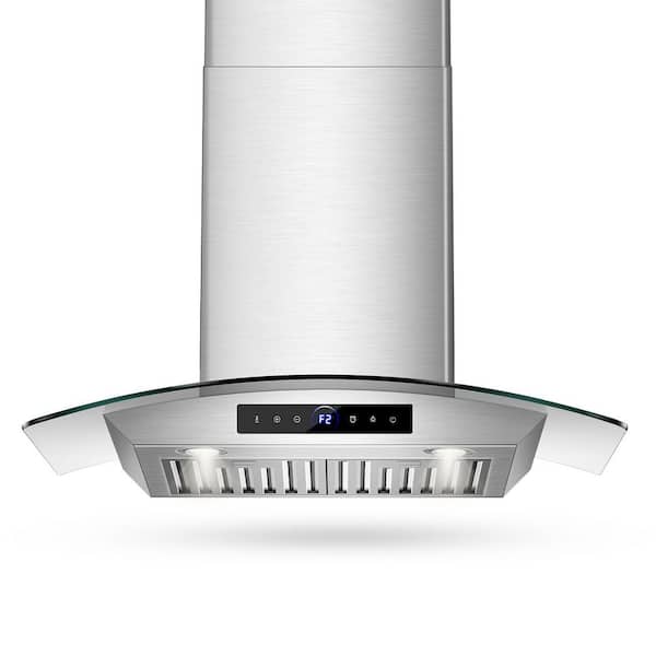 36 in. 900 CFM Ducted Wall Mount Tempered Glass Range Hood in Stainless Steel with Gesture Sensing and Touch Control