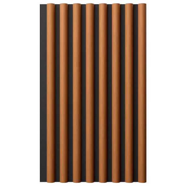 Ekena Millwork AcousticPro 1 in. x 1 ft. x 8 ft. Noise Cancelling Half Round MDF Sound Absorbing Panel in Early American (2-Pack)