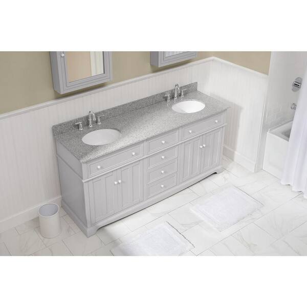 Grey Granite Vanity, How To Fill Gap Between Wall And Vanity Top With Undermount Sink