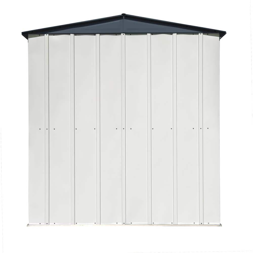 Flute Gray and Anthracite Steel Patio Shed with Swing Doors