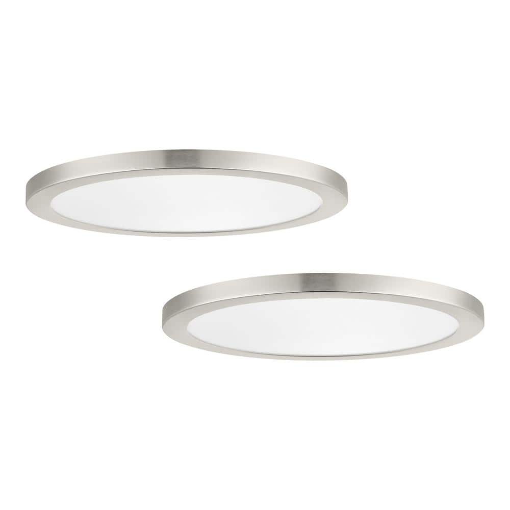 19 in. New Ultra-Low Profile Edgelit 5CCT Selectable LED Flush Mount Brushe