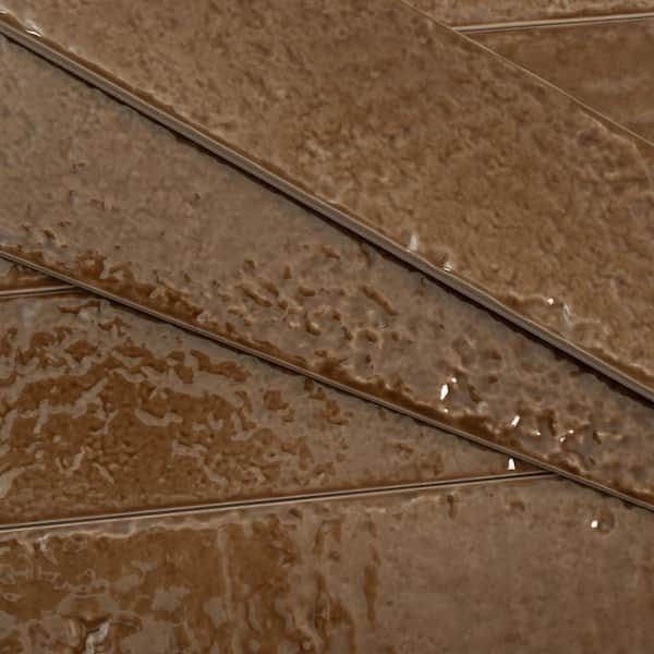 Apollo Tile Valenza 2 in. x 16 in. Glossy Terra Mocha Ceramic