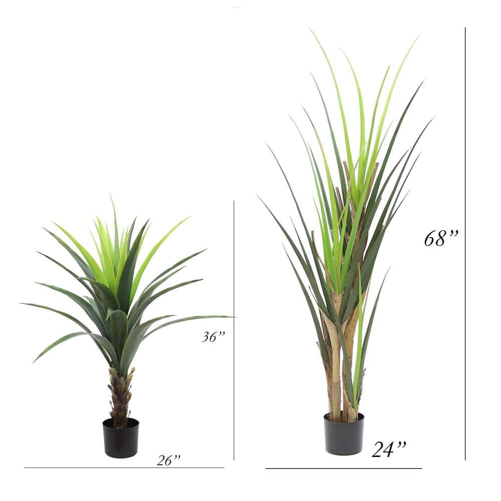 Mod Greenhouse 36" Faux Agave Plant in Matte Black Pot