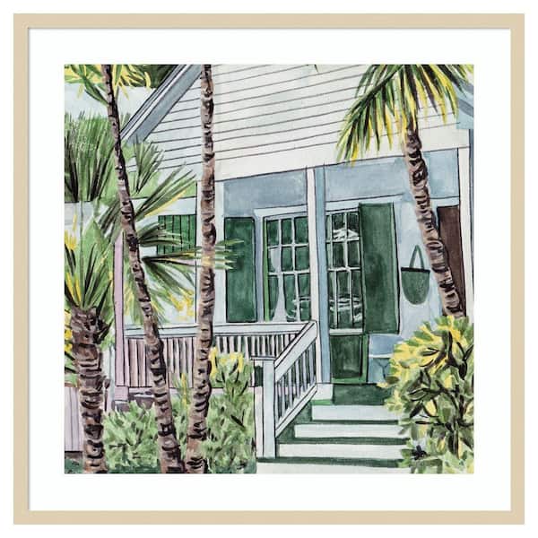 Amanti Art Palm House I by Melissa Wang 33 in. W x 33 in. H. Wood Framed Wall Art Print Framed in Brown