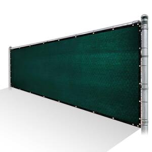 5 ft. x 10 ft. Green Privacy Fence Screen Mesh Fabric Cover Windscreen with Reinforced Grommets for Garden Fence