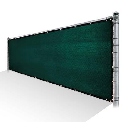 5 ft. x 12 ft. Green Privacy Fence Screen Mesh Fabric Cover Windscreen with Reinforced Grommets for Garden Fence