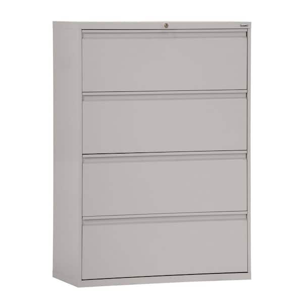 Sandusky 800 Series 30 in. W 4-Drawer Full Pull Lateral File Cabinet in Dove Gray