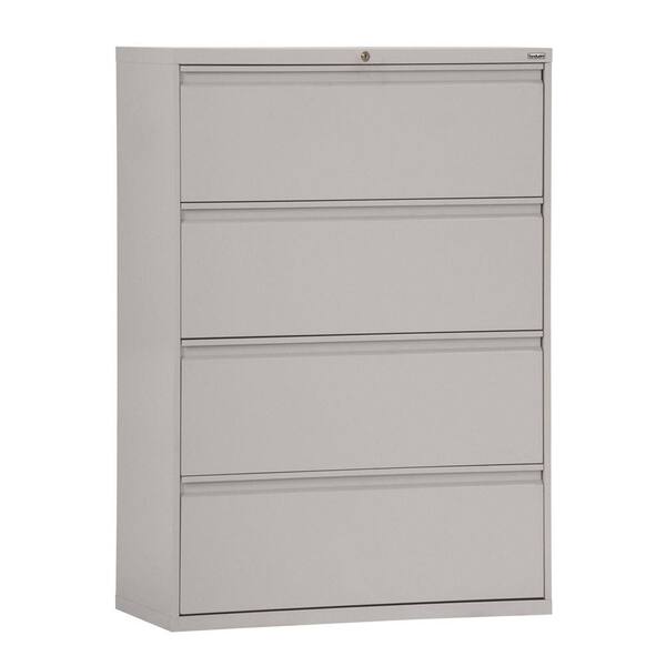 Sandusky 800 Series 36 in. W 4-Drawer Full Pull Lateral File Cabinet in Dove Gray