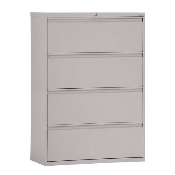 Sandusky 800 Series 42 in. W 4-Drawer Full Pull Lateral File Cabinet in Dove Grey
