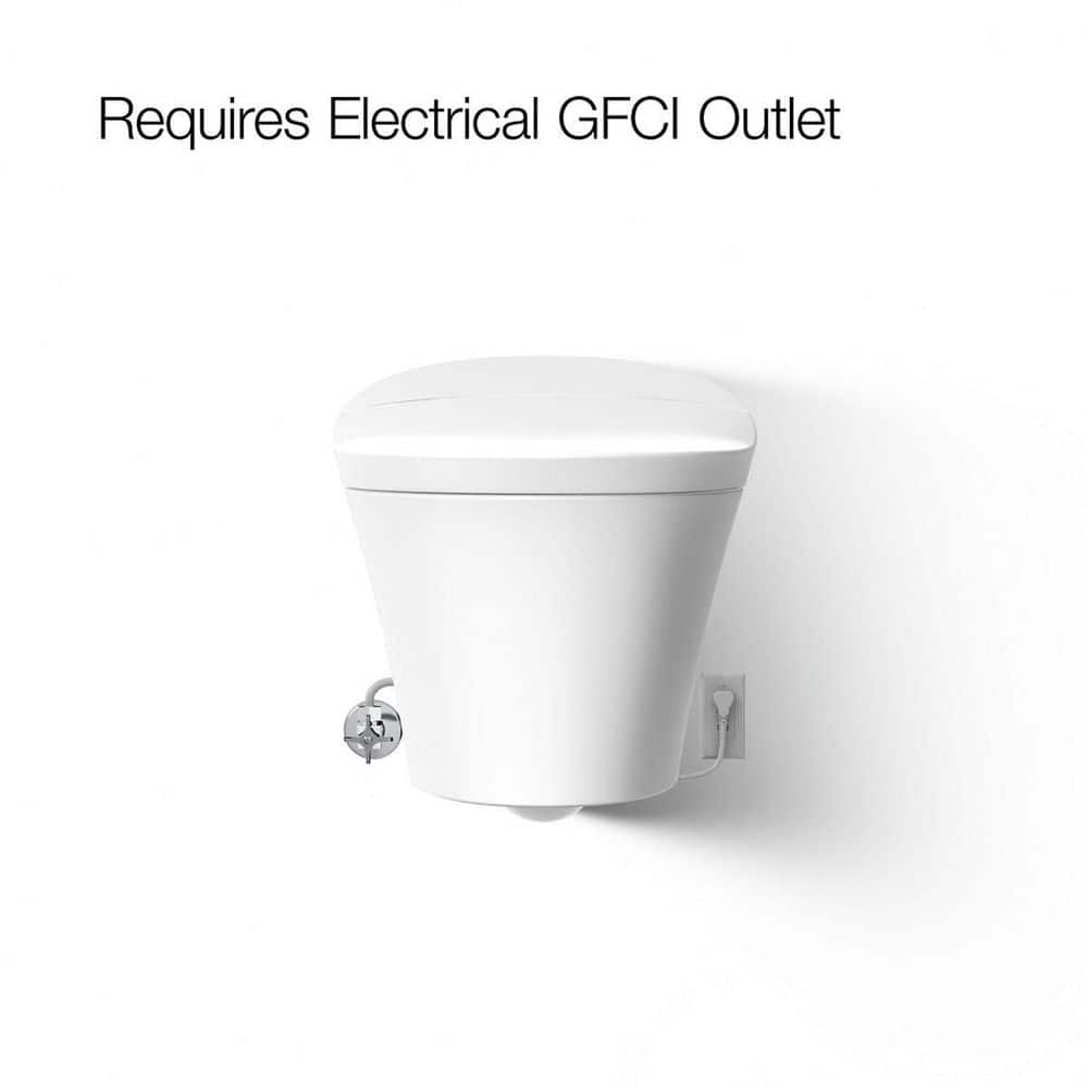 White Wall-Mounted Dual Flush High Efficiency Toilet