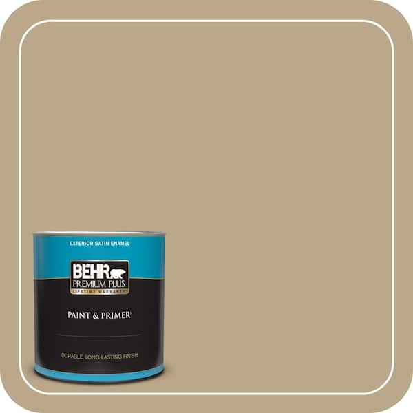 BEHR PREMIUM PLUS 1 qt. Home Decorators Collection #HDC-NT-16 Natural Chamois Satin Enamel Exterior Paint & Primer