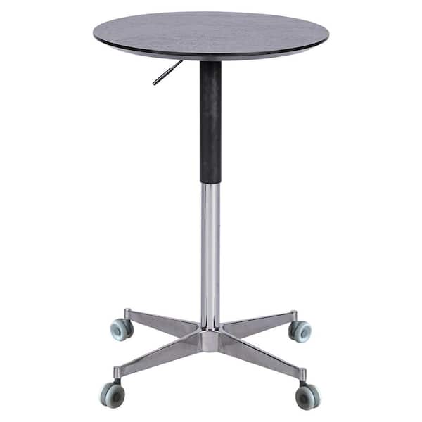 Zeus & Ruta 360 Swivel Movable Adjustable Coffee Table in Black Counter Bar Height Aluminum Star Base for Dining Room Kitchen