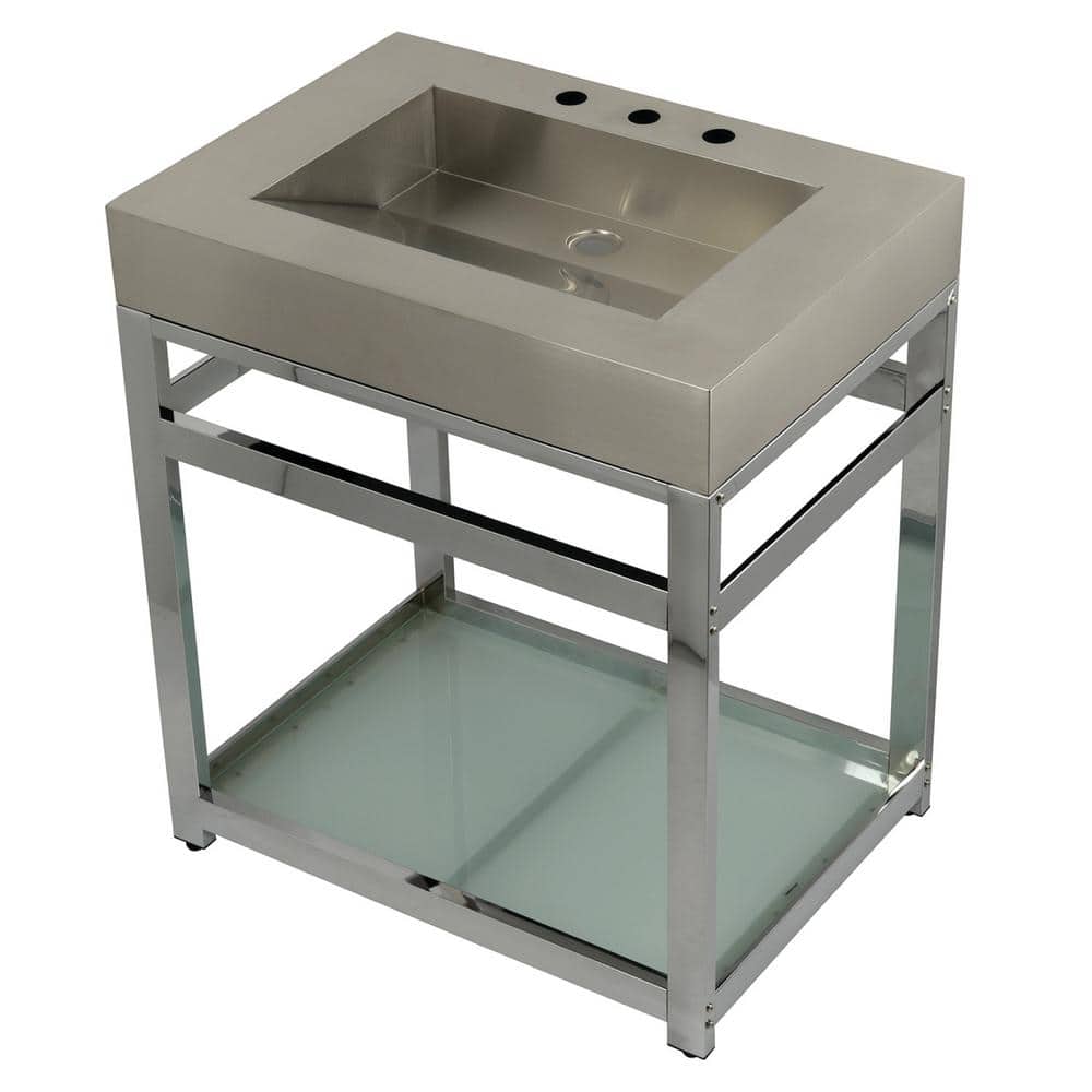 Kingston Brass 31 in. W Bath Vanity in Chrome with Stainless Steel